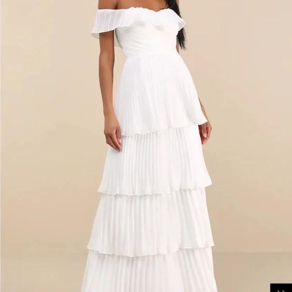 Lulu's Strapless White Tiered Dress - Picture 1 of 1